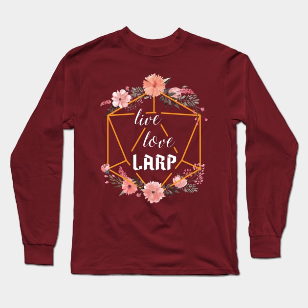 Live, Love, LARP - White Long Sleeve T-Shirt by thedustyshelves